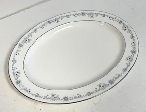 Royal Doulton Bone China piatto da portata ovale 16" Angelique 4997 bordo argento come nuovo - Foto 1 di 8