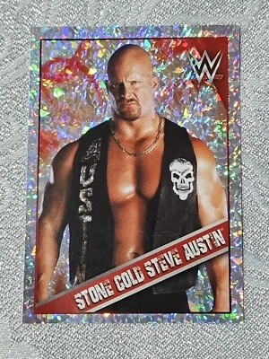 Topps WWE Steve Austin Stone Cold Then Now Forever Shiny Sticker #205 2016 Rare - Image 1 of 3