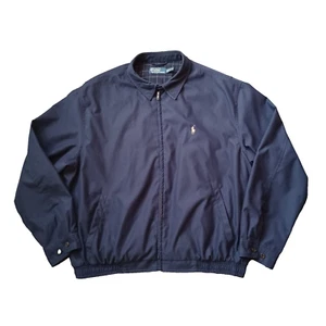 Vintage Polo Ralph Lauren Harrington Jacket Mens XL Blue Plaid Lining Bomber - Picture 1 of 22