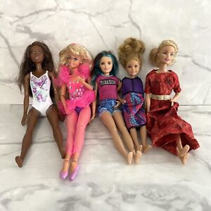 Barbie Dolls Lot of 5 Skipper Swim Suit Ballerina 1993 2010s Teal Hair