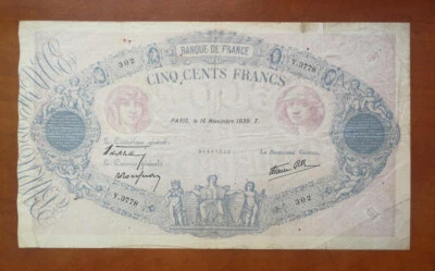 France 500 Francs 1939 F - Image 1 of 2