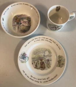 Wedgewood Beatrix Potter Mrs. Tiggy-Winkle Nursery Juego de platos de 3 piezas - Nuevo sin caja - Imagen 1 de 13