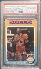 1991 Superstar & Rookie Michael Jordan 19 Special Repli-Card H/C PSA Authentic
