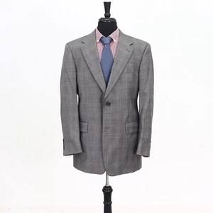 Hart Schaffner Marx 40R Gray Sport Coat Blazer Jacket Check 2B Wool - Picture 1 of 11