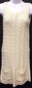 Anthropologie FAR AWAY FROM CLOSE Pulloverkleid gehäkelt elfenbein Tank Boho - Bild 1 von 8