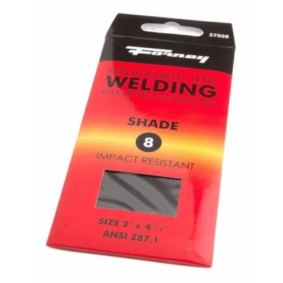 Lente de soldadura de repuesto Forney 2" X 4 1/4" endurecida y sombreada 8 negra 1 pieza Foto 1 de 2