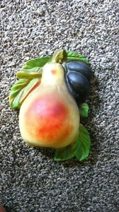 Vintage Chalkware Pear String Holder Wall Pocket - Picture 1 of 6