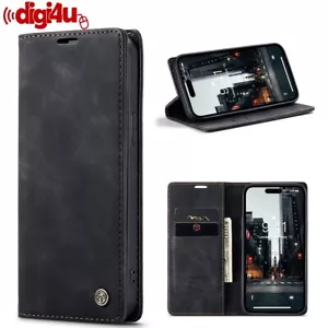 Funda tipo billetera de cuero abatible para iPhone 14 / Pro Max / Plus cubierta magnética con soporte - Imagen 1 de 13