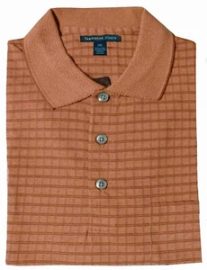 New Van Heusen Men's Classic-fit Lightweight Orange Grid Jacquard Polo size 2XB - Picture 1 of 1