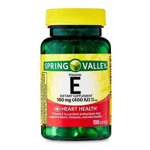Vitamin E Heart Health Dietary Supplement Softgels, 180 mg (400 IU), 100 Count - Picture 1 of 9