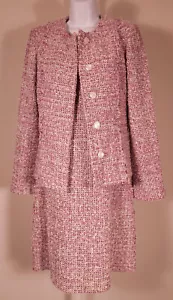ST JOHN Women's Pink Boucle Sleeveless Dress and Blazer Suit Dress Sz 6 ($3490) - Picture 1 of 10