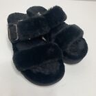 UGG Fuzz Yeah Black Sheepskin Shearling Sherpa Slippers Sandals Women’s size 7