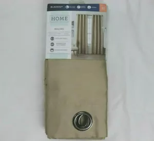 JCP Malone Silk Like Grommet Curtain Panel 50X84 Traditional Tan Khaki Blackout - Picture 1 of 7