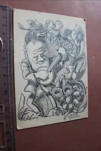 tolle alte Handzeichnung - Kobold ? signiert Hölldobler 1943 - Picture 1 of 4