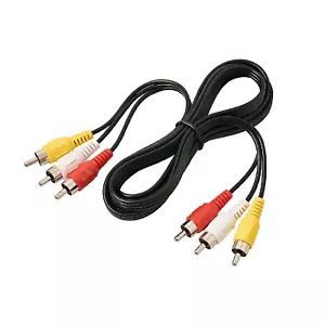 3 RCA macho a 3 RCA macho estéreo audio AV cable compuesto para TV DVD - Imagen 1 de 12