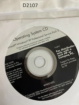 Microsoft Windows XP Professional CD ohne Key incl. SP2 englisch HP  - Bild 1 von 2
