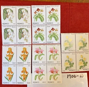 Stamps-MONACO, MNH, #1706-10 FLOWERS NAMED FOR MEMBERS OF ROYAL FAMILY-SEE DESC - Picture 1 of 6