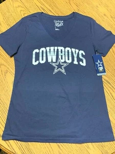 Dallas Cowboys NFL Women's Logo Short Sleeve V-Neck Tee Shirt Medium - New - Picture 1 of 5