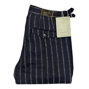 Pantalón chino de hombre JACOB COHEN BOSTON WOOL COMF lana azul marino gris rayas NUEVO - Imagen 1 de 12