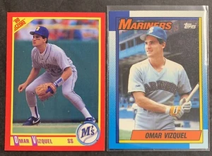 1990 Topps Tiffany Omar Vizquel RC+ 1990 Score RC - Picture 1 of 2