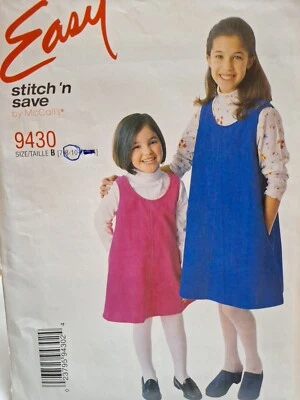 Jumper Dress 7 8 10 Stitch N Save McCalls 9430 Sewing Pattern Sleeveless Easy - Image 1 of 4