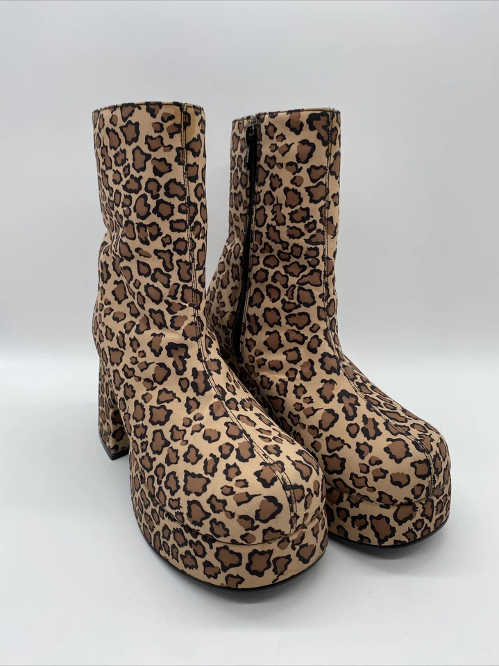 Y2K Leopard Print Platform Boots Womens Chunky Heels Bratz Classified NO SIZE TG - Image 1 of 4