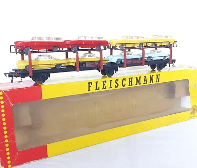 Fleischmann HO 1:87 German DB State Railways MERCEDES CAR TRANSPORTER NMIB`60! - Image 1 of 4