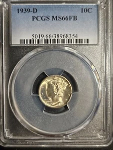 1939-D Mercury Dime * PCGS MS66 FB * Lustrous Gem * Bold Strike * R-3.8 - Picture 1 of 4