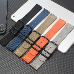 18mm 20mm 22mm Durable Military Woven Nylon Wrist Watch Band Quick Release Strap - Picture 1 of 25
