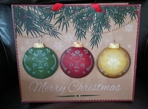 One of a kind Christmas Gift Bag, Beautiful Ornament Design, 10" Tall, 12" Wide - Picture 1 of 9