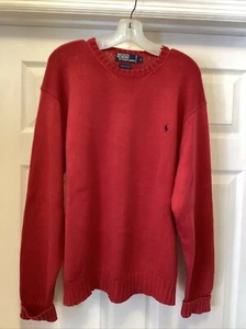 Suéter Polo Ralph Lauren Adulto Talla L Rojo Manga Larga Pullover 100% Algodón - Imagen 1 de 6