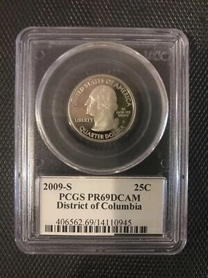 2009-S District Of Columbia Quarter PCGS PR69DCAM FLAG LABEL p2 NEAR Perfect - Image 1 of 2