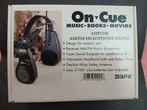 NEW NEVER OPEN IN BOX BATTERY OPERATED GPX ON-CUE  AHP1100 AM/FM HEADPHONE RADIO - Picture 1 of 6