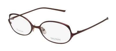 NEW VERA WANG V107 EYEWEAR WOMENS RED CI FULL-RIM 51-17-135 CAT EYE TITANIUM - Image 1 of 4
