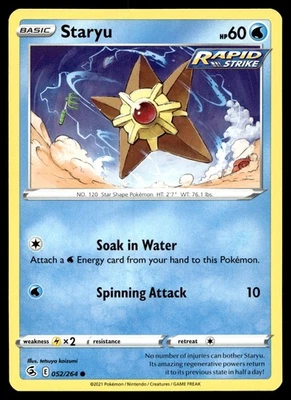 Staryu 052/264 SWSH08: Fusion Strike - Image 1 of 2