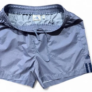 Pantalones Cortos Adidas De Colección Para Hombre M Azul Nylon Fútbol Tres Rayas Cordón 2000 Y2K - Imagen 1 de 5