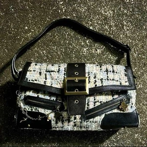 Patrick Cox 00's archive wool tweed leather hand bag - Picture 1 of 17