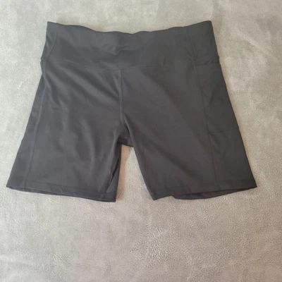 Pantalones cortos para mujer Athletic Works XXL 20 Plus Pull On negros ligeros mezcla de polietileno Foto 1 de 4