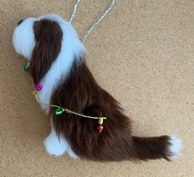 COLLIE BARBUDO CON LUCES DE NAVIDAD - Parte aguja fieltro PERRO Foto 1 de 1