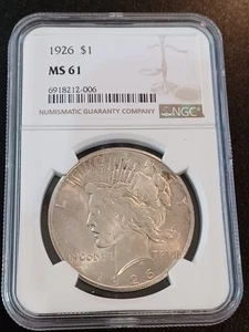 1926 NGC MS61 U.S. Peace Dollar - Picture 1 of 2