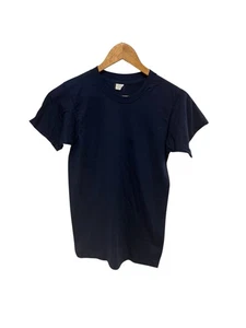 Vintage 70s Dead Stock Navy Blue Plain Blank T-Shirt - Bild 1 von 3