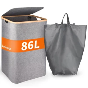 Laundry Basket 86L,Sturdy Laundry Basket,Large Hamper with Lid,Laundry Hamper... - Picture 1 of 7