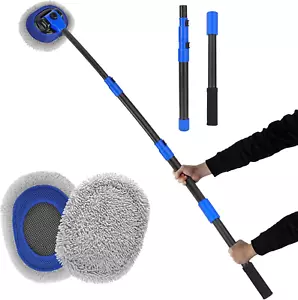 Labor-Saving Car Wash Brush with Telescopic Handle 56.7" Soft Car Wash Mop - Picture 1 of 12