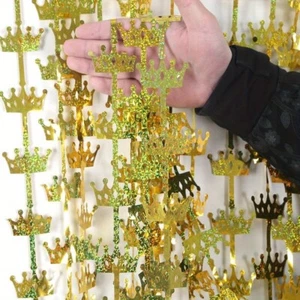 1X2M Metallic Golden Fringe Curtain Backdrop Party Decor for Birthday Wedding - Afbeelding 1 van 11