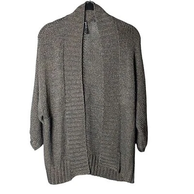 Cárdigan recortado manga 3/4 Isda & Co para mujer M gris oscuro hilo italiano manchas doradas Foto 1 de 4