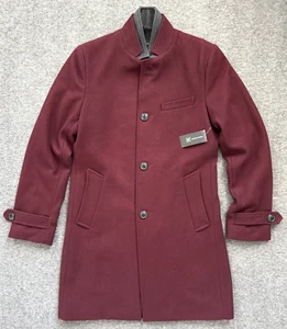 NWT $180 INC International Concepts Boysenberry Wool Overcoat Coat - Men Small - Picture 1 of 12
