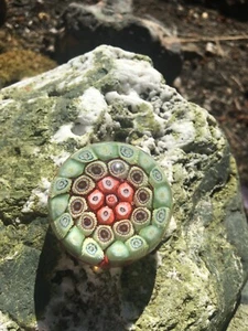 TINY Strathearn Scotland vintage paperweight multicolor millefiori glass 1 1/2"~ - Picture 1 of 7