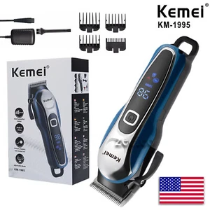 KEMEI Professional Hair Clippers Cordless Trimmer Beard Cutting Machine Barber - Picture 1 of 46