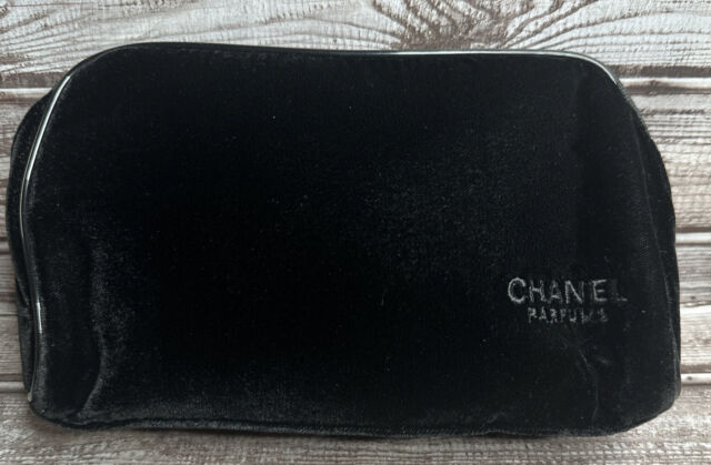 Chanel Black Sports CC Logo Toiletry Pouch Cosmetic Case Make Up Bag  388ca527