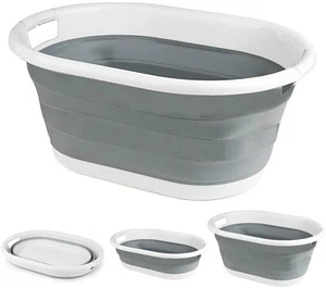 Cesta de lavandería plegable de silicona paño de almacenamiento emergente - Imagen 1 de 10